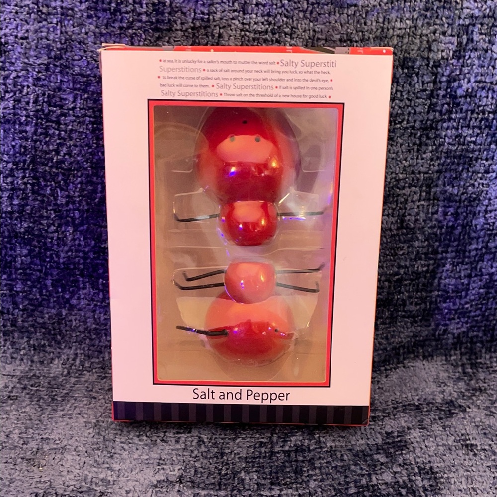 NIB Red Salt & Pepper Shakers
